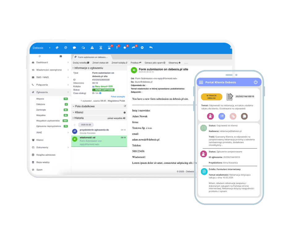 System Helpdesk – podgląd interfejsu